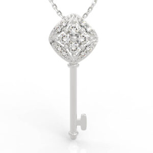 Quatrefoil Diamond Key Necklace PD-SP-RO-FS-0089
