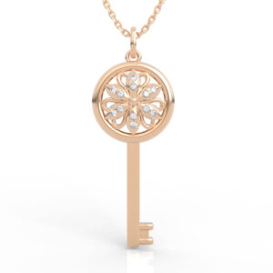 Round Filigree Key Pendant Necklace 3D Model PD-SP-RO-FL-0043