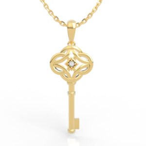 Celtic Knot Diamond Key Pendant Necklace Model PD-SP-RO-FS-0100