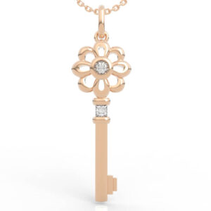 Daisy Flower Key Pendant Necklace 3D Model PD-SP-RO-FL-0046