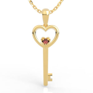 Double Heart Key Charm Pendant Model PD-SP-RO-HS-0051