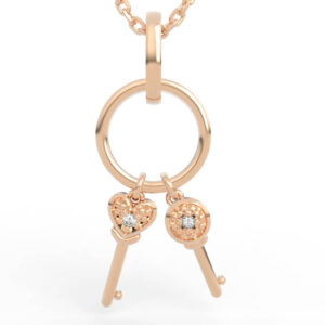 Double Key Ring Pendant Necklace 3D Model PD-SP-RO-HS-0045