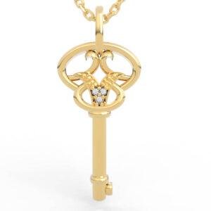 Double Phoenix Key Pendant Necklace Model PD-SP-RO-FS-0103