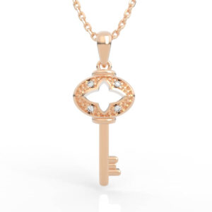 Four Star Diamond Key Pendant Necklace PD-SP-RO-FS-0101