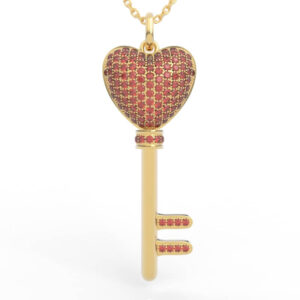 Gem Heart Key Necklace 3D Model PD-PV-RO-HS-0022