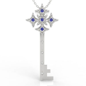 Gothic Cross Starburst Diamond Key Pendant PD-PV-RO-FS-0083