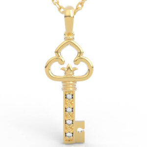 Gothic Trefoil Key Pendant Necklace Model PD-SP-RO-FL-0055
