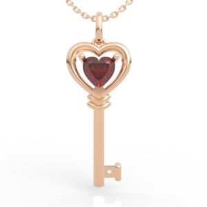 Heart Key Pendant Necklace 3D Model PD-SP-RO-HS-0036