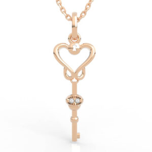 Heart Lock Key Pendant Necklace Model PD-SP-RO-HS-0047