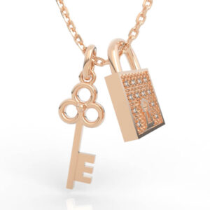 Lock and Key Pendant Necklace 3D Model PD-SP-RO-FS-0099
