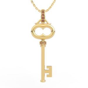 Oriental Torii Gate Double Circle Infinity Key Pendant PD-SP-RO-FS-0097