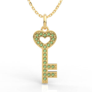 Pixel Art Heart Key Pendant Necklace 3D Model PD-PV-RO-HS-0021