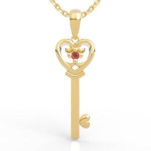 Sailor Moon Heart Key Pendant Necklace Model PD-SP-RO-HS-0048