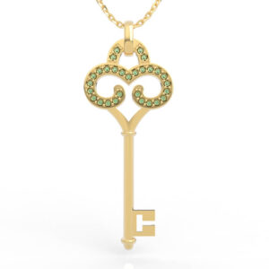 Trefoil Heart Fleur Key Pendant Necklace 3D Model PD-SP-RO-FL-0050
