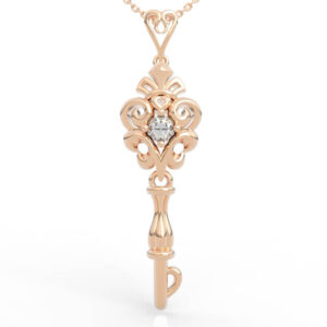 Vintage Victorian Key Pendant Necklace 3d Model PD-SP-RO-VT-0005