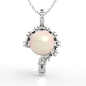 10mm Pearl Starburst Diamond Surround Pendant PD-PV-PL-FS-0048
