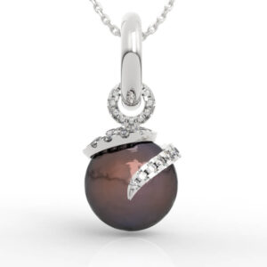 13mm Pearl Pendant Micro Pave Diamond CAD PD-PV-PL-FS-0049