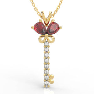 Butterfly Pear Gem Key Pendant Model PD-PV-RO-AN-0016