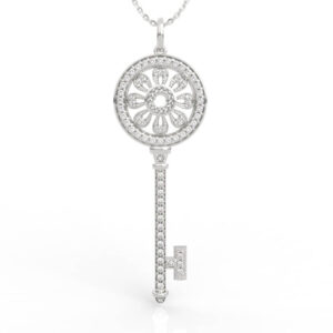 Mandala Petal Disc Key Charm Pendant Necklace PD-PV-RO-FL-0053