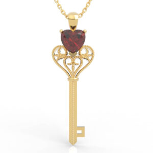 Victorian Filigree Heart Key Pendant PD-SP-RO-HS-0054