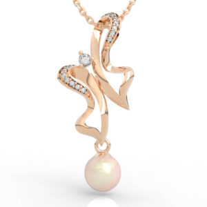 Abstract Ribbon Pearl Pendant PD-SP-PL-FS-0023