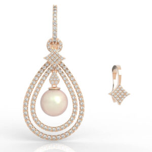 Art Deco Double Teardrop Pearl Earrings ER-PV-PL-FS-0027