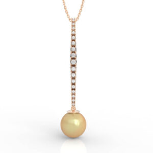 Graduated Diamond Bar Pearl Drop Pendant CAD Model PD-PV-PL-FS-0058