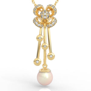 Micro Pave Floral Pearl Tassel Pendant STL 3DM Casting File PD-PV-PL-FL-0009