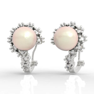 Spike Halo Pearl Clip-On Earring CAD File for Jewelry Casting ER-PV-PL-FS-0025