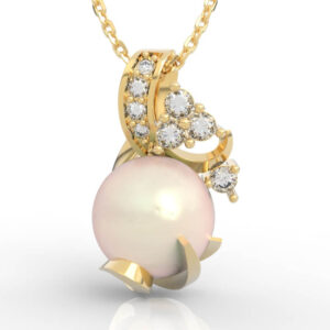 Asymmetric Swirl Pearl Diamond Pendant PD-PV-PL-FS-0063