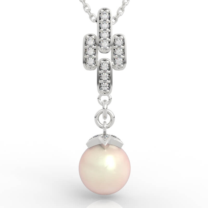 Bar Cluster Pearl Pendant CAD