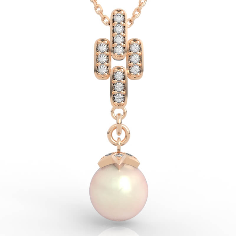 Bar Cluster Pearl Pendant CAD