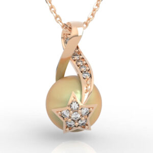 Celestial Twisted Ribbon Star Pearl Jewelry Design PD-PV-PL-FS-0064