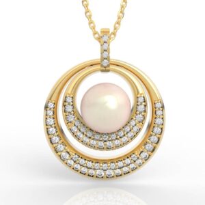 Concentric Circle Pearl Pendant CAD Model PD-PV-PL-FS-0075