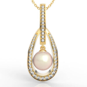 Open Teardrop Pavé Pearl Jewelry PD-PV-PL-FS-0069