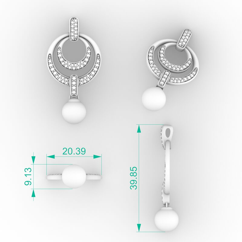 Crescent Moon Pearl Drop Pendant PD-PV-PL-FS-0091