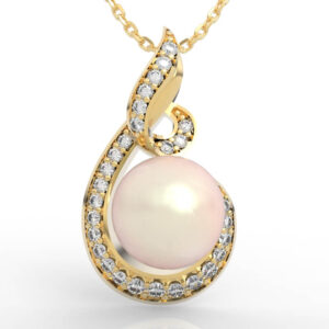 Curl Swirl Pearl Pendant CAD PD-PV-PL-FS-0067