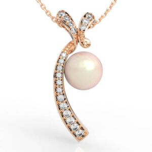 Curved Bypass Pearl Pendant CAD Model PD-PV-PL-FS-0071