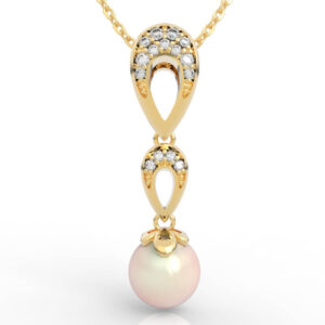 Dainty Double Teardrop Pearl Pendant PD-PV-PL-FS-0092