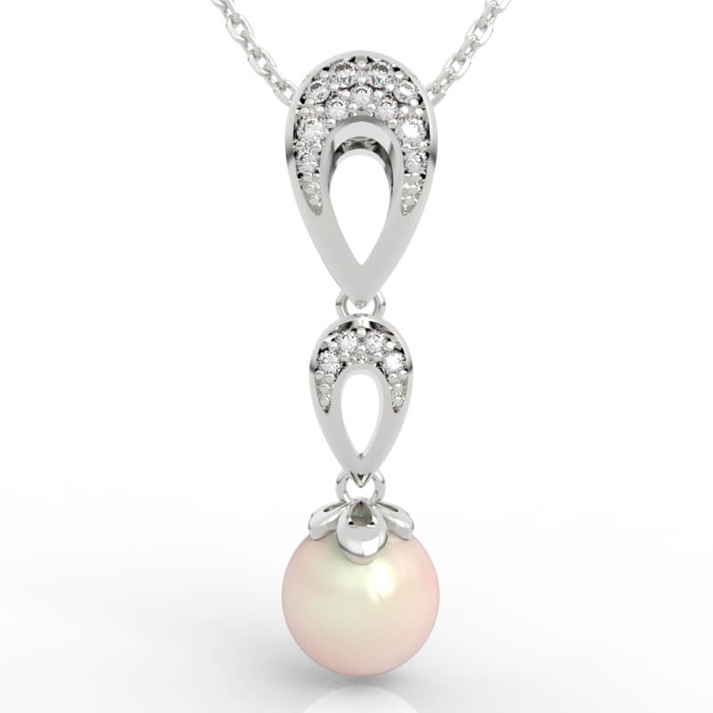 Dainty Double Teardrop Pearl Pendant PD-PV-PL-FS-0092