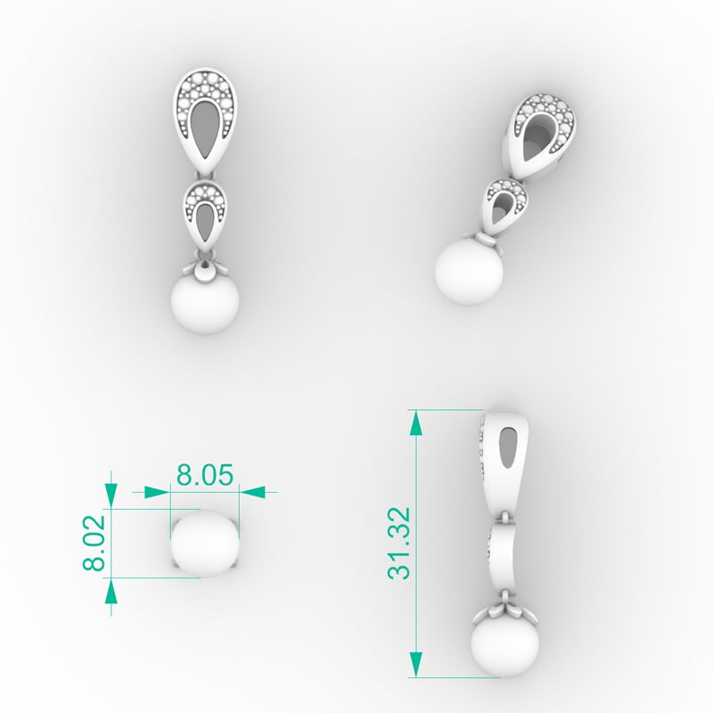 Dainty Double Teardrop Pearl Pendant PD-PV-PL-FS-0092