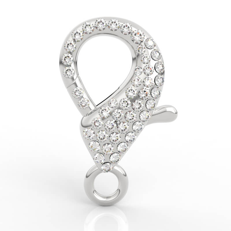 Diamond Pavé Lobster Clasp CAD Model AC-CL-PV-RO-0001