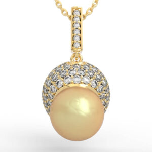 Dome Pavé Pearl Pendant CAD Model PD-PV-PL-FS-0073