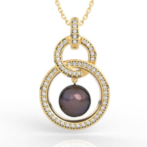 Double Ring Pearl Pendant CAD Model PD-PV-PL-FS-0088
