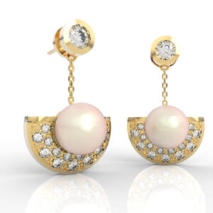 Fan Arch Pearl Drop Earrings ER-PV-PL-FS-0028