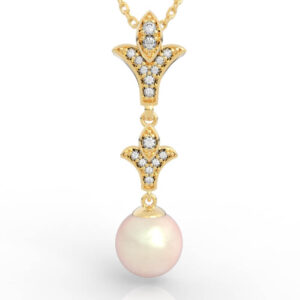 Fleur-de-Lis Pearl Drop Pendant PD-PV-PL-FL-0017