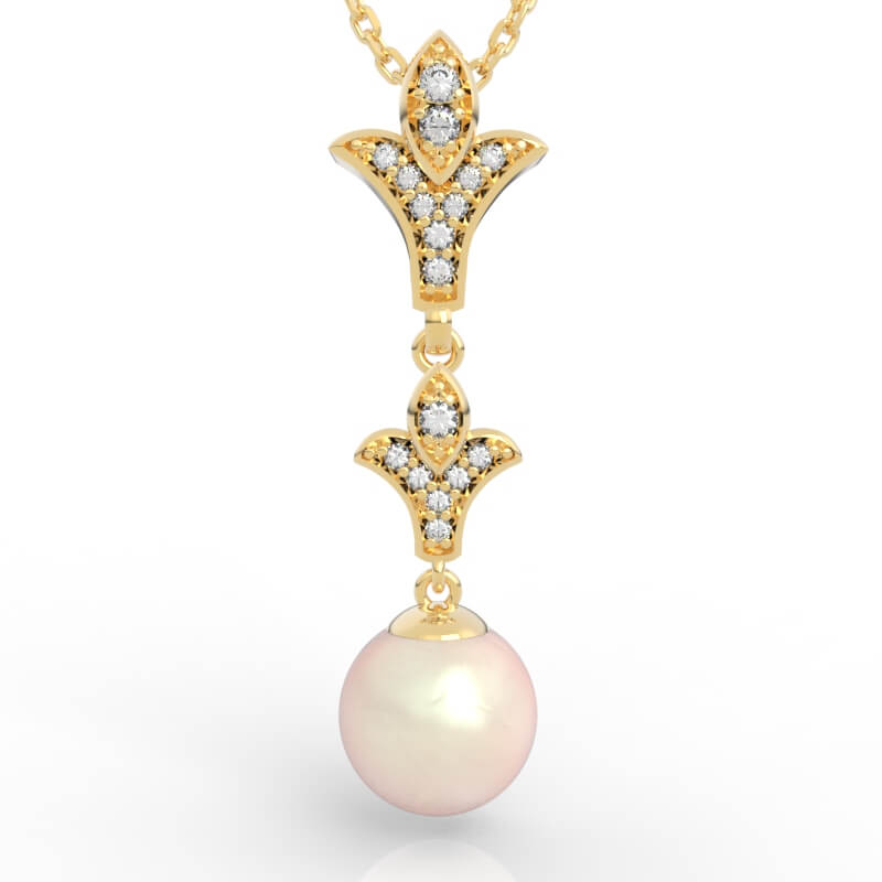 Fleur-de-Lis Pearl Drop Pendant PD-PV-PL-FL-0017