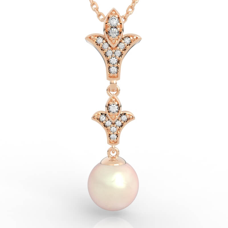 Fleur-de-Lis Pearl Drop Pendant PD-PV-PL-FL-0017