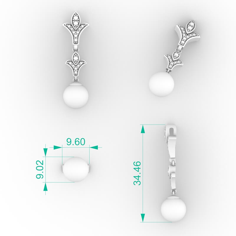 Fleur-de-Lis Pearl Drop Pendant PD-PV-PL-FL-0017