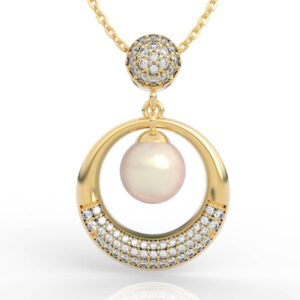 Floating Pearl Circle Pendant PD-PV-PL-FS-0093